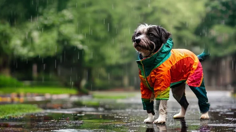 Roupas impermeáveis que mantêm seu cachorro seco e confortável