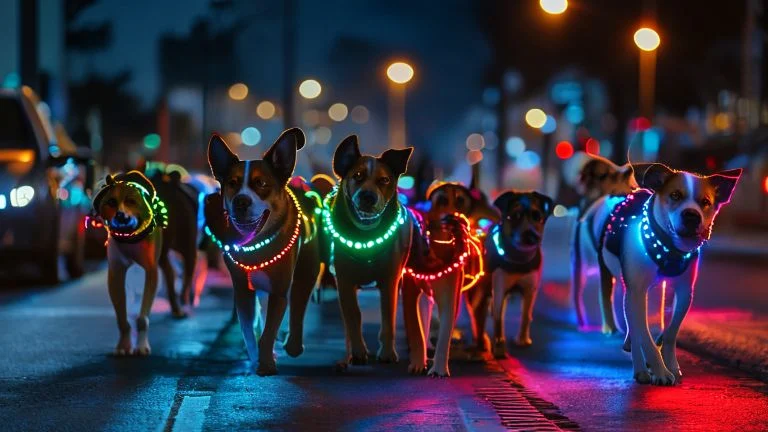 Coleiras Luminosas: Segurança e Estilo para Passeios Noturnos