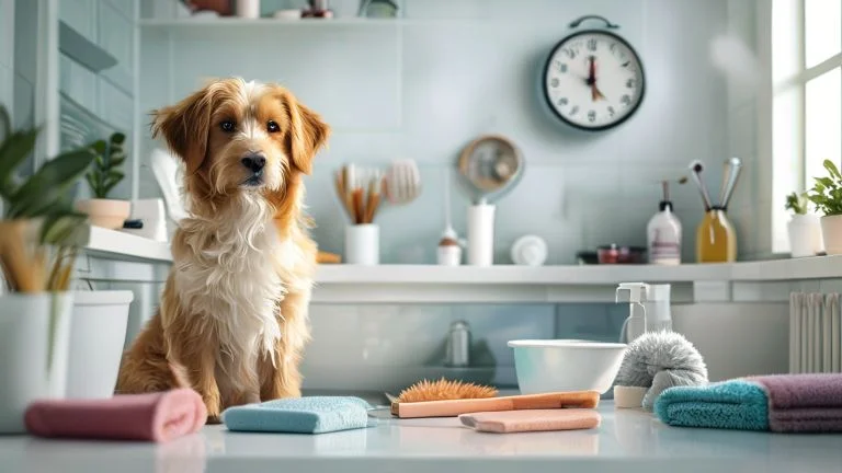 A importância de horários certos para banho e escovação do seu pet