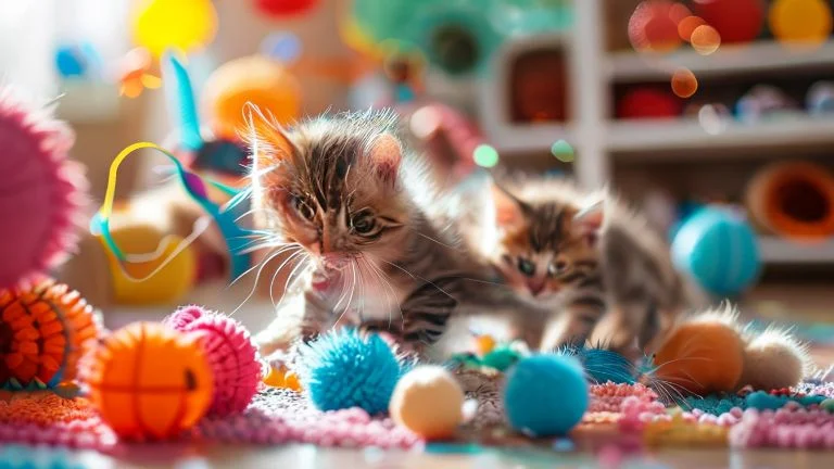 Como os brinquedos ajudam no desenvolvimento dos filhotes de gato